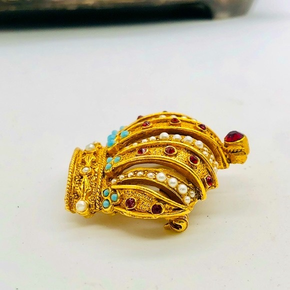 Vintage Heraldic Arthur Pepper rhinestone Imperial Crown brooch - Picture 6 of 16